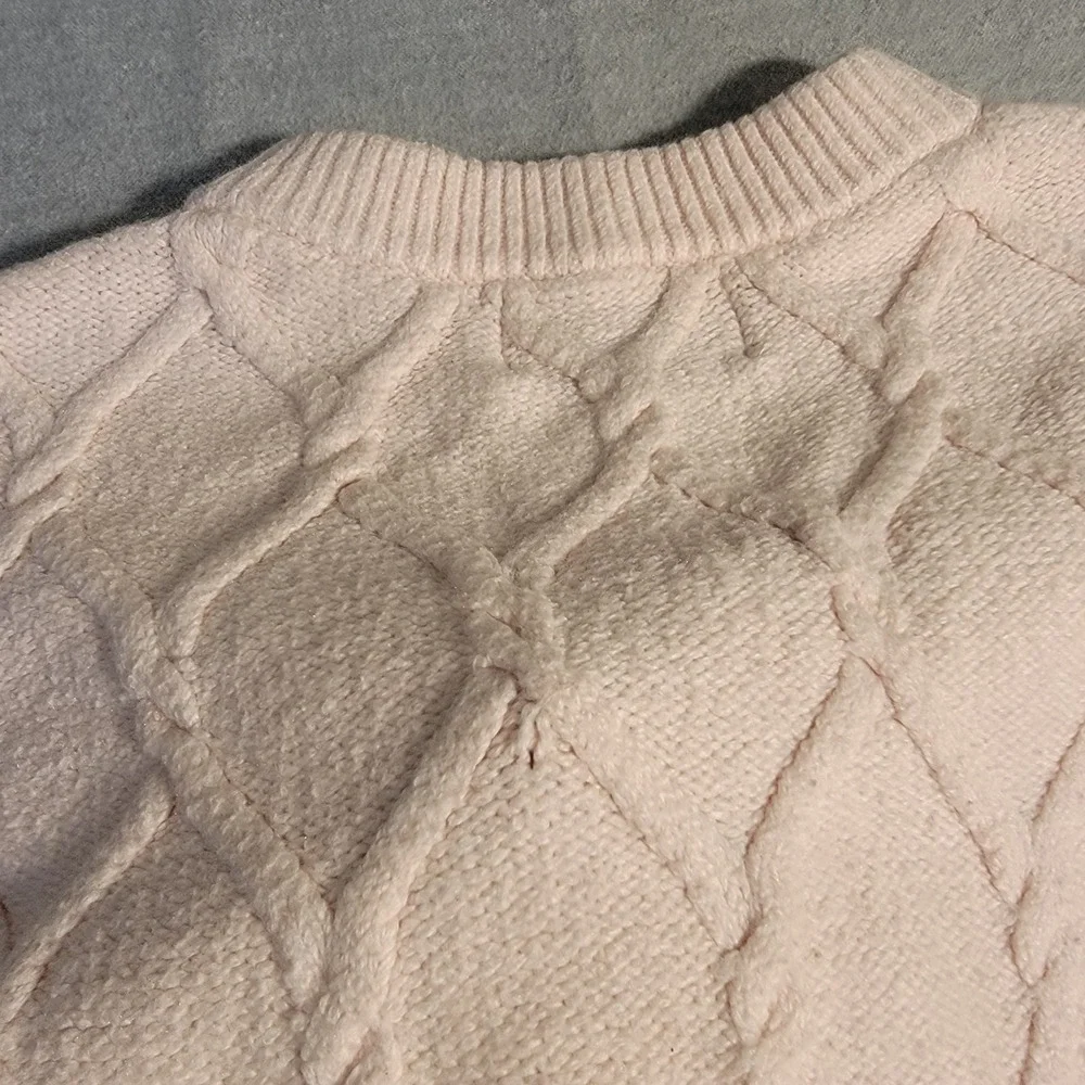 Old Navy Cable Knit Sweater Kids 5T Pink Good SoSoft Crew Neck Long Sleeve